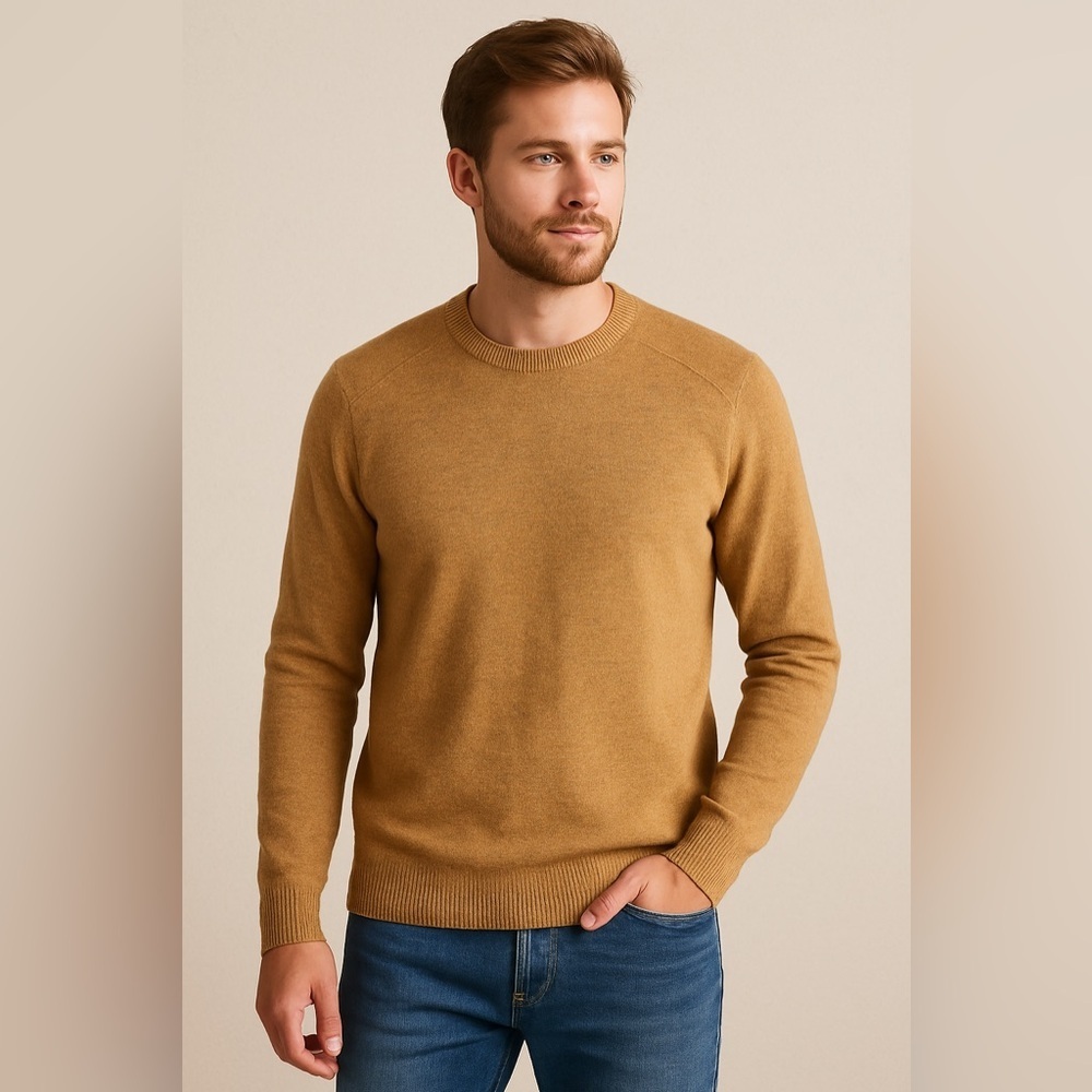 Smartwool Ripple Ridge Merino Wool Blend Tan Crewneck Sweater – Men’s Sz M***